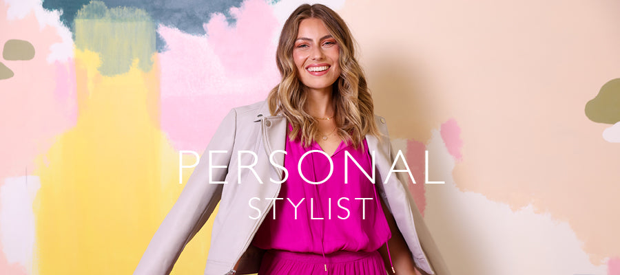 Blonde women smiling. personal stylist